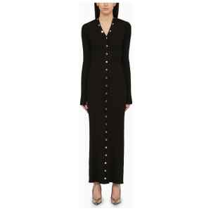 The Attico Black viscose long cardigan
