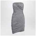 The Attico Grey draped viscose mini dress