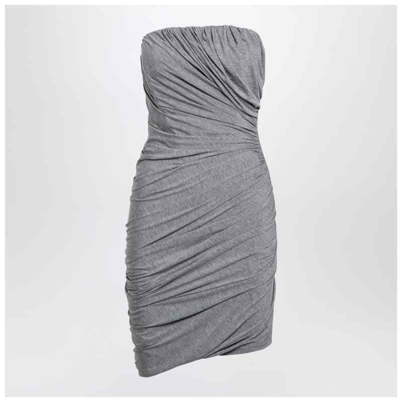 The Attico Grey draped viscose mini dress, theFeinheit