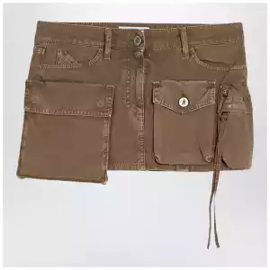 The Attico Fay khaki cargo miniskirt