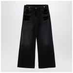 The Attico Wide black washed denim jeans
