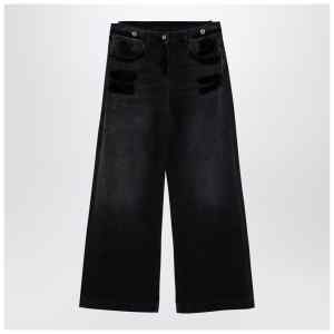 The Attico Wide black washed denim jeans