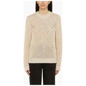ISABEL MARANT Recycled polyester ecru crew-neck jumper