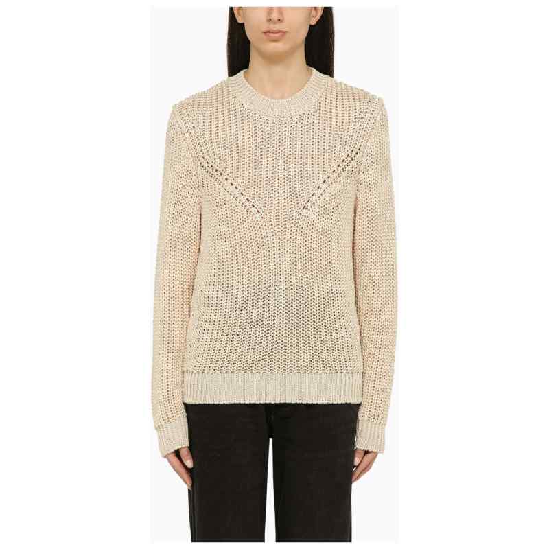 ISABEL MARANT Recycled polyester ecru crew-neck jumper ISABEL MARANT Recycled polyester ecru crew-neck jumper, theFeinheit
