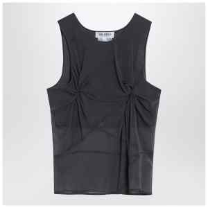 The Attico Gray silk tank top