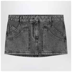 The Attico Black denim mini skirt