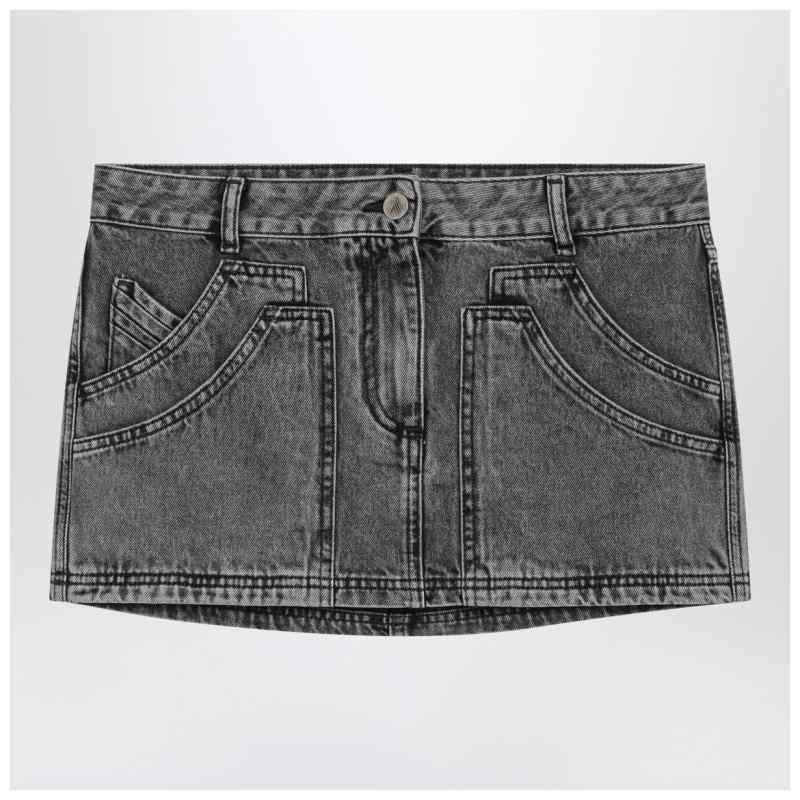 The Attico Black denim mini skirt, theFeinheit