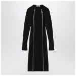 The Attico Black midi dress with logoed zip puller