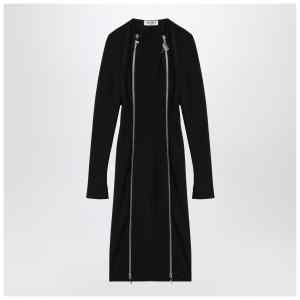 The Attico Black midi dress with logoed zip puller