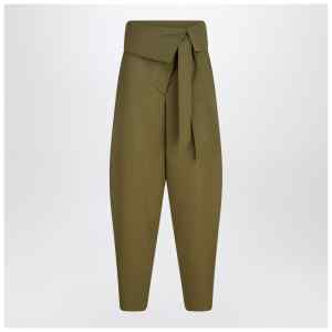 The Attico Military green wool gabardine trousers