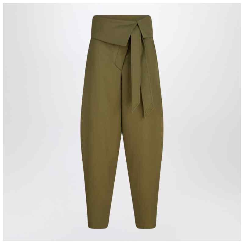 The Attico Military green wool gabardine trousers