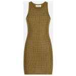 The Attico Military green mini dress with rhinestones