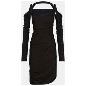 The Attico Black midi dress in viscose crêpe