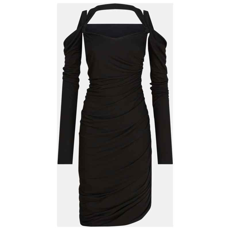 The Attico Black midi dress in viscose cr&ecirc;pe, theFeinheit