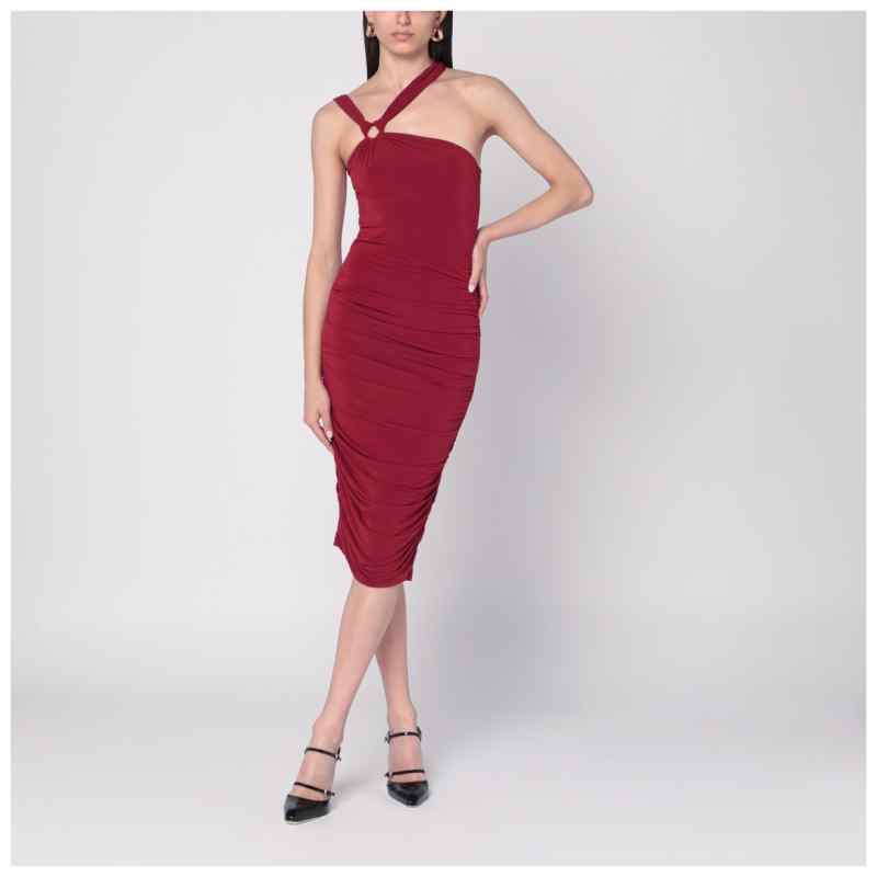 ISABEL MARANT One-shoulder Ethel dress in light burgundy, theFeinheit