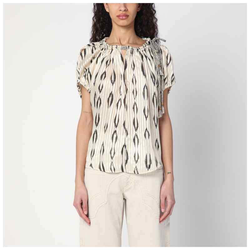 ISABEL MARANT Ecru/black blouse in silk ISABEL MARANT Ecru/black blouse in silk, theFeinheit
