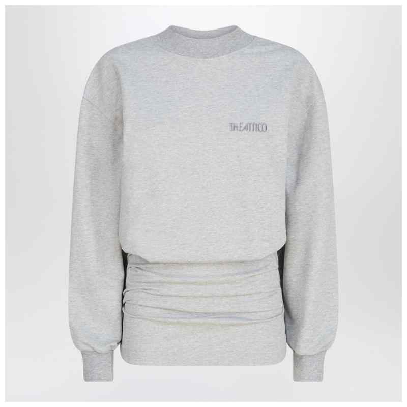 The Attico Grey m&eacute;lange mini dress in cotton blend, theFeinheit