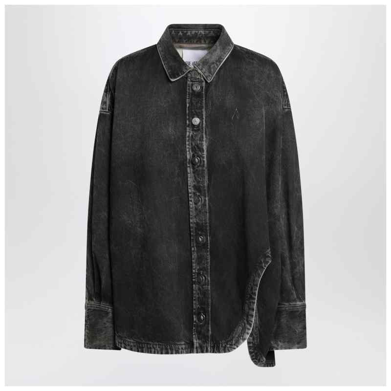 The Attico Black washed denim shirt, theFeinheit
