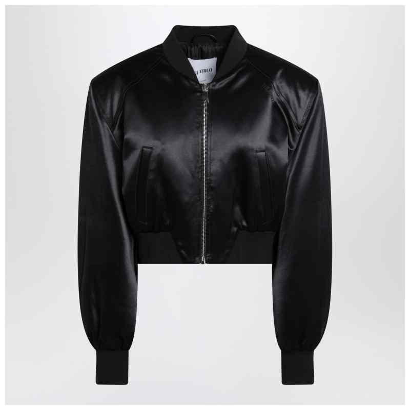 The Attico Black shiny cropped bomber The Attico Black shiny cropped bomber, theFeinheit
