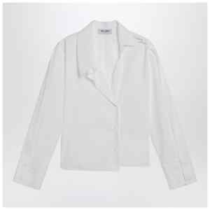The Attico White asymmetric cotton shirt