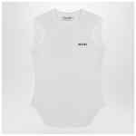 The Attico White tank top with shaped hem