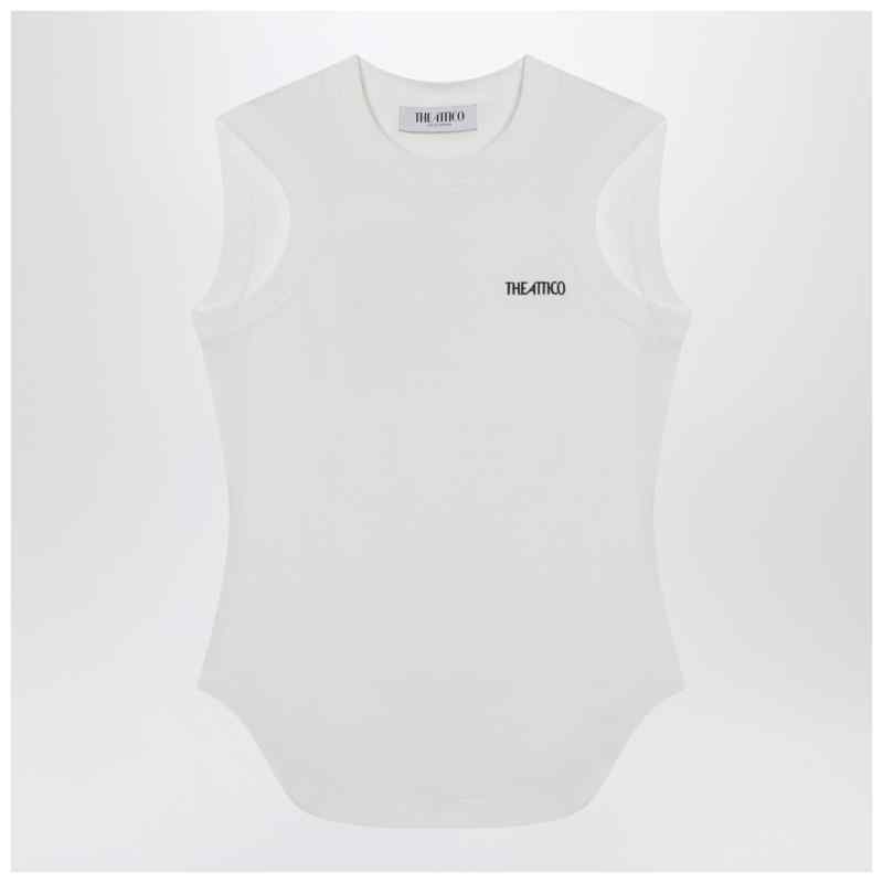 The Attico White tank top with shaped hem, theFeinheit