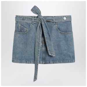 The Attico Light blue denim mini skirt