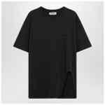 The Attico Black washed T-shirt with shaped hem
