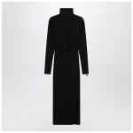 The Attico Black turtleneck dress with zip detail