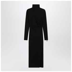 The Attico Black turtleneck dress with zip detail