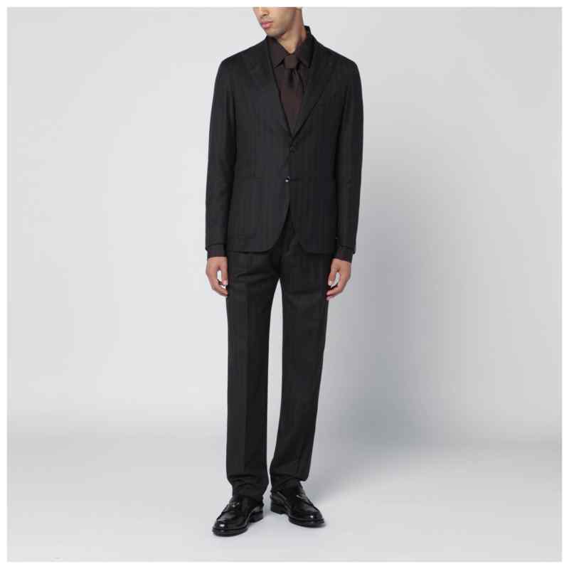 Tagliatore Brown striped single-breasted wool suit Tagliatore Brown striped single-breasted wool suit, theFeinheit