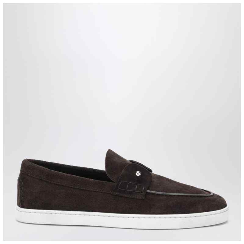 Christian Louboutin Chambeliboat loafers in Coffee-Coloured Suede, theFeinheit