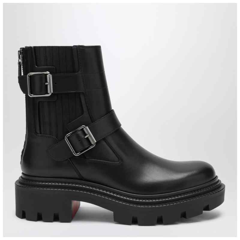 Christian Louboutin Black leather biker boots, theFeinheit