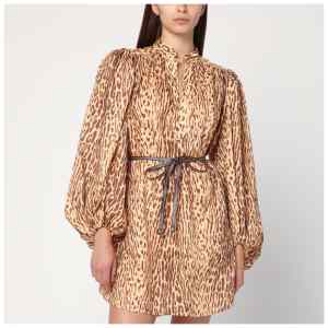 ZIMMERMANN Leopard print short dress in linen