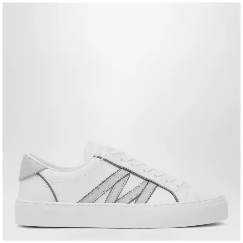 Moncler White leather Monaco2 sneakers