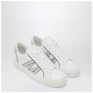 Moncler White leather Monaco2 sneakers