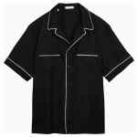 Valentino Black silk bowling shirt