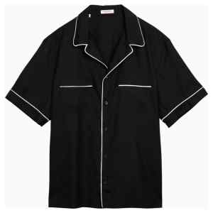 Valentino Black silk bowling shirt