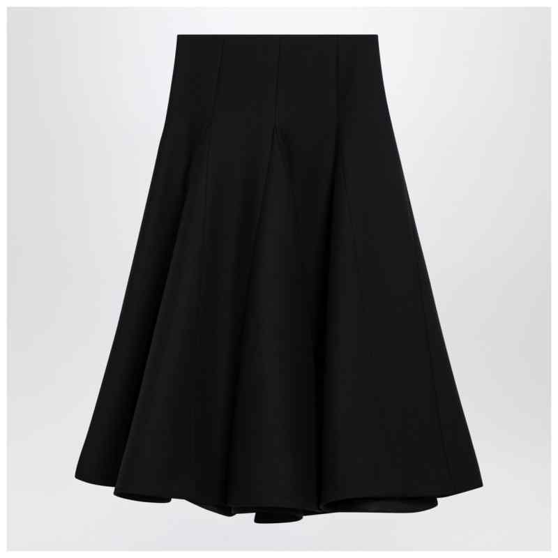 Valentino Black silk flounced midi skirt, theFeinheit