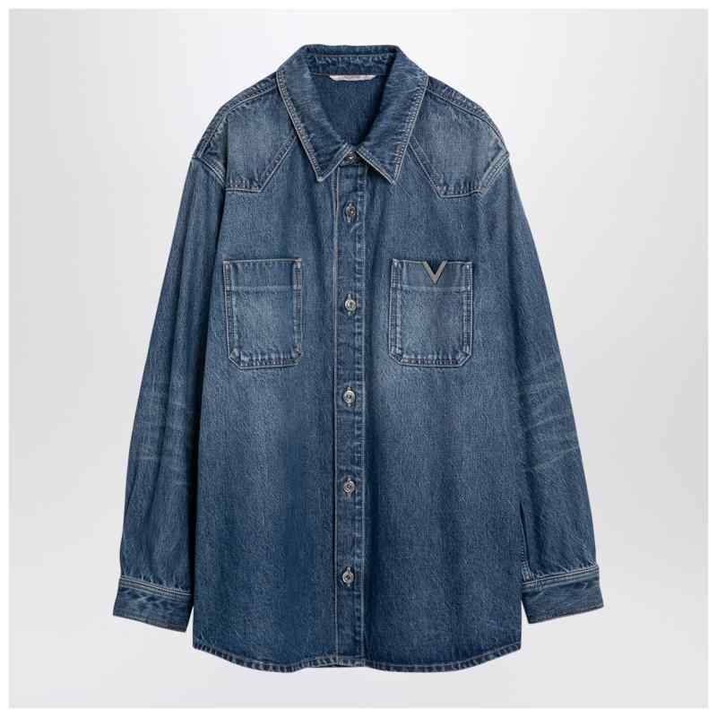 Valentino Blue denim shirt with V detail, theFeinheit