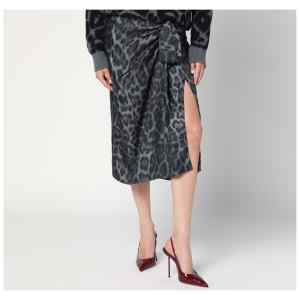 Stella McCartney Leopard midi skirt with knot