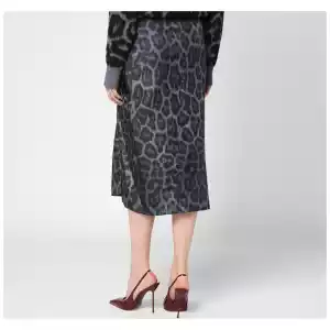 Stella McCartney Leopard midi skirt with knot