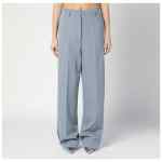 Stella McCartney Wide-leg light grey Falabella pants with chain