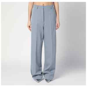 Stella McCartney Wide-leg light grey Falabella pants with chain