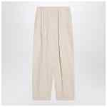 Stella McCartney Wide butter-coloured pants in linen blend
