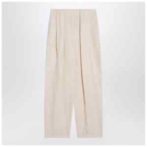Stella McCartney Wide butter-coloured pants in linen blend