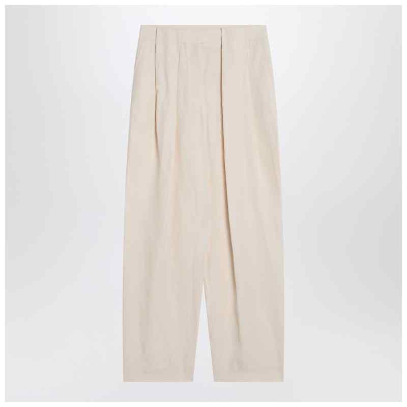 Stella McCartney Wide butter-coloured pants in linen blend, theFeinheit