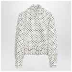 Valentino White single-breasted jacket with black polka dots