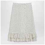 Valentino Ivory polka-dot skirt with ruffles