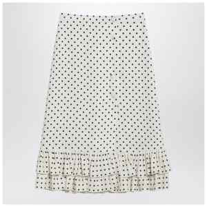 Valentino Ivory polka-dot skirt with ruffles